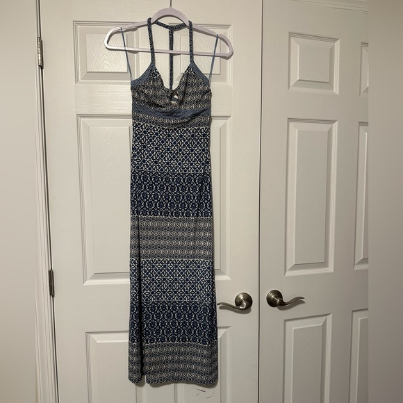 Guess Jeans Blue Printed Maxi Dress Adjustable Size Small - Picture 5 of 6